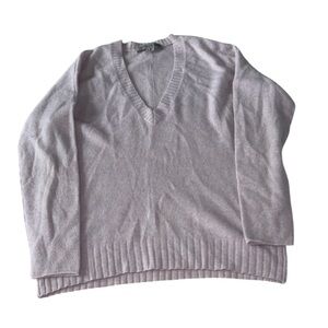 Rocky Barnes x 360 100% Cashmere Lavender V-Neck Women's Sweater Size Medium